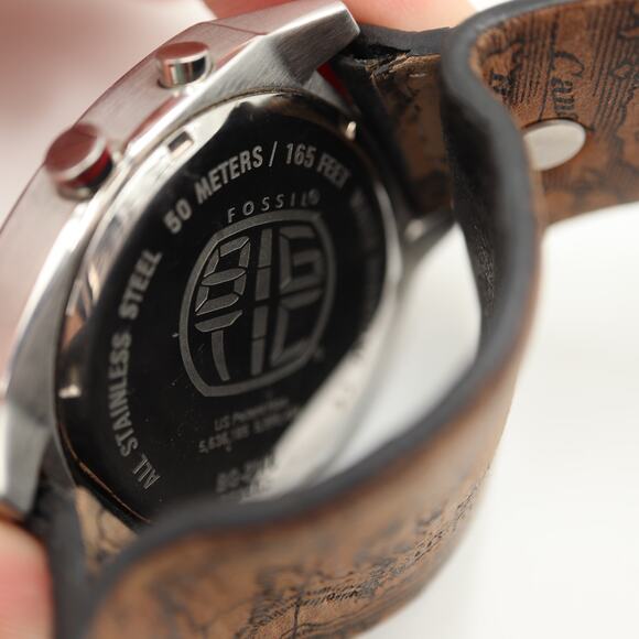 Vintage Y2k Fossil BigTic Color Change Dial Black Red 40mm Watch Leather Strap - Picture 16 of 16